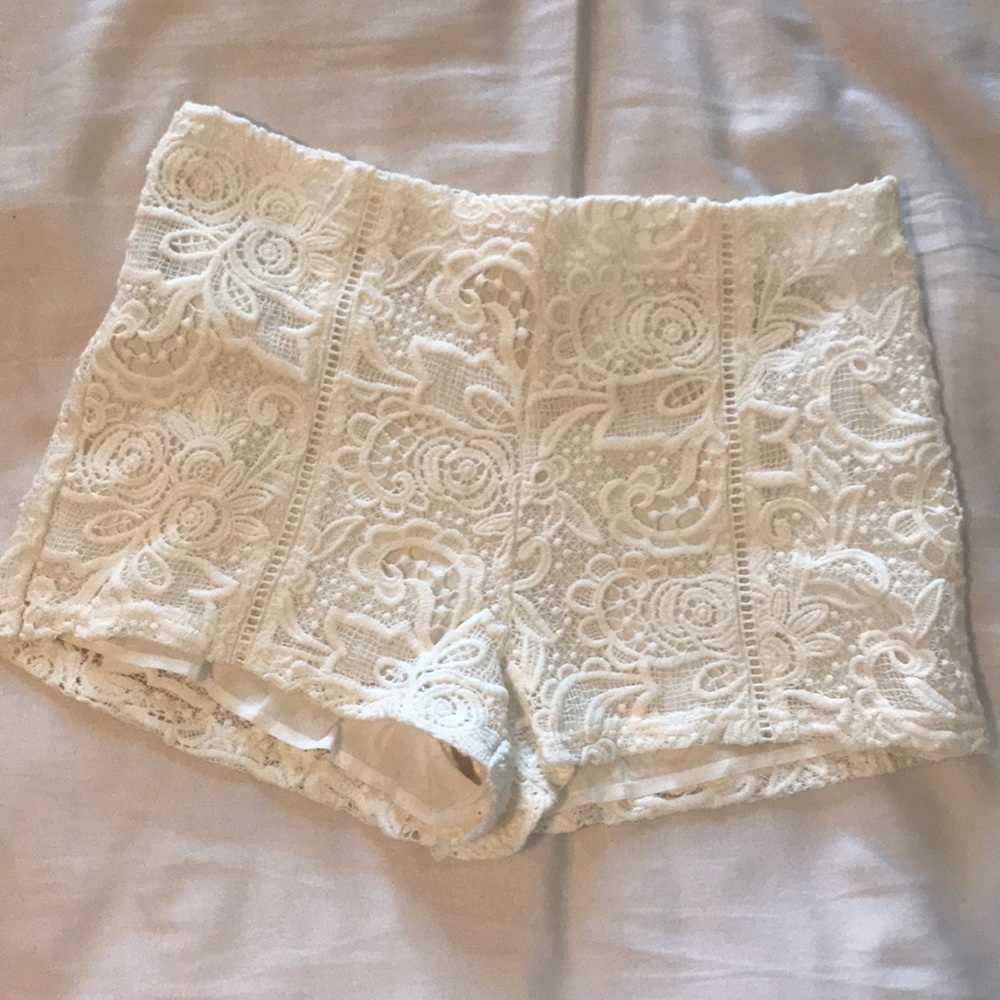 White Lace Shorts